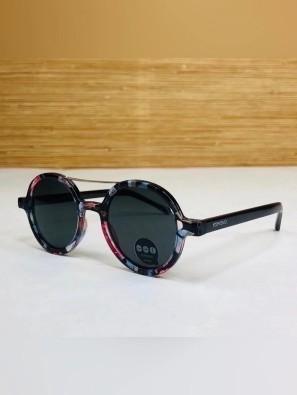 KOMONO Pink Floral Round Women's Sunglasses NEW feminine Cottagecore
